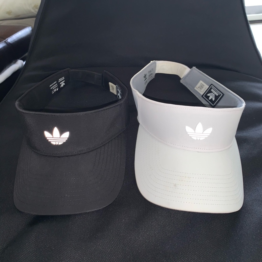 2 adidas reflective visors worn once